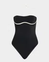 Onia Thea Halter One-piece Swimsuit In Black/egret