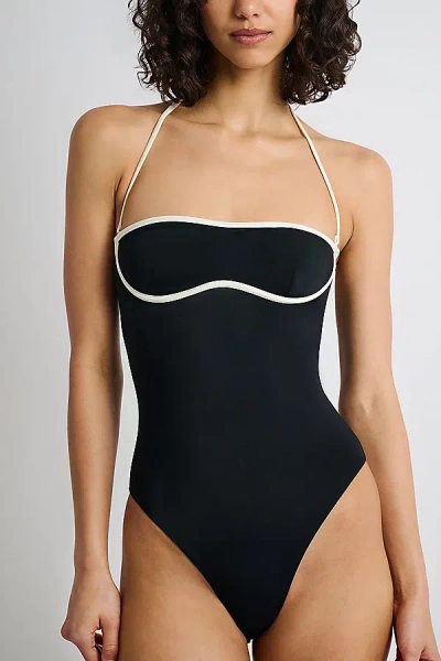 ONIA THEA ONE PIECE SWIMSUIT IN BLACK/EGRET, WOMEN'S AT URBAN OUTFITTERS