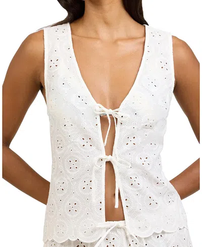 Onia Tie Front Tank In White