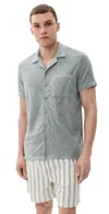 Onia Towel Terry Camp Shirt Sage
