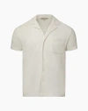 Onia Towel Terry Regular Fit Button Down Camp Shirt In White