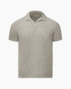 Onia Towel Terry Johnny Collar Polo In Heather Grey