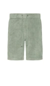 Onia Terry Pull On 7 Shorts In Sage