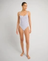 Onia Towel Terry Sailor Stripe Marilyn One Piece In Blue