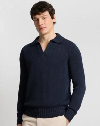 Onia Ultra Soft Cotton Johnny Polo In Blue