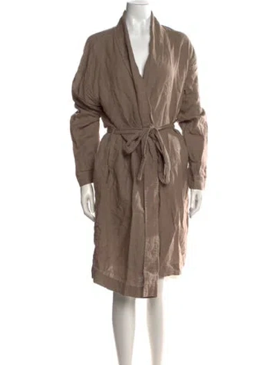 Pre-owned Onia V-neck Knee-length Dress In Neutrals