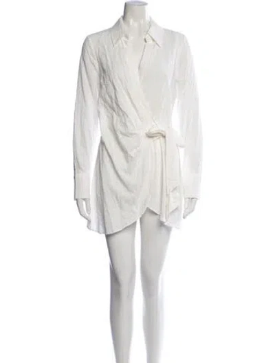 Pre-owned Onia V-neck Mini Dress In Neutrals