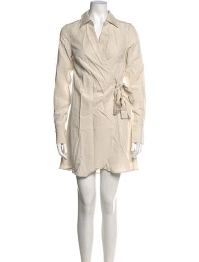 Pre-owned Onia V-neck Mini Dress W/ Tags In Neutral