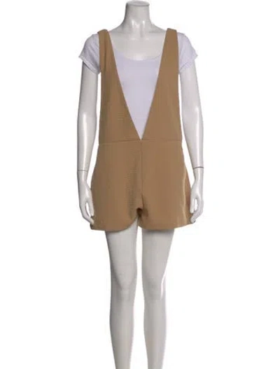 Pre-owned Onia V-neck Romper In Brown