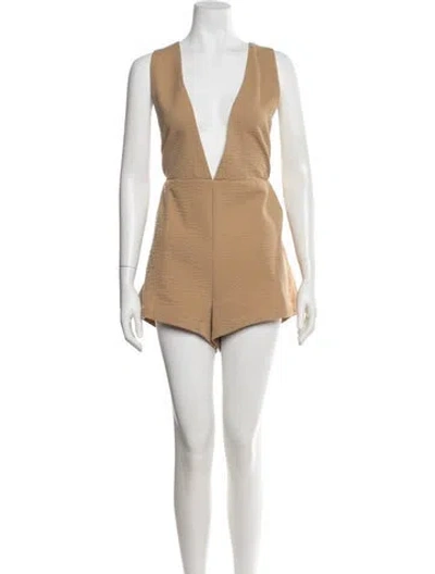 Pre-owned Onia V-neck Romper In Brown
