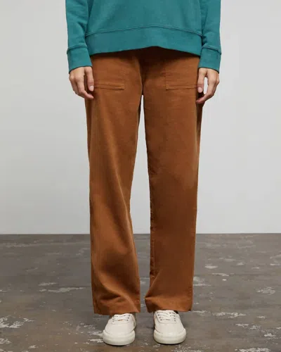 Onia Wide Leg Corduroy Carpenter Pant In Mineral In Brown