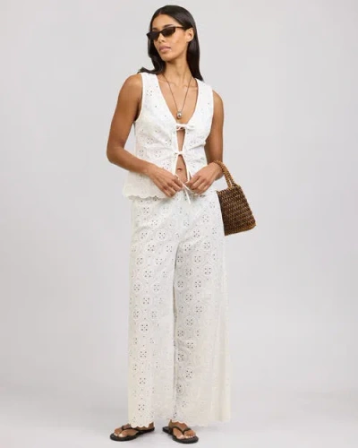 Onia Wide Leg Drawstring Pant In White
