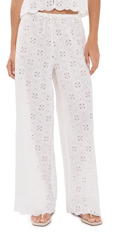 Onia Wide Leg Drawstring Pant In White