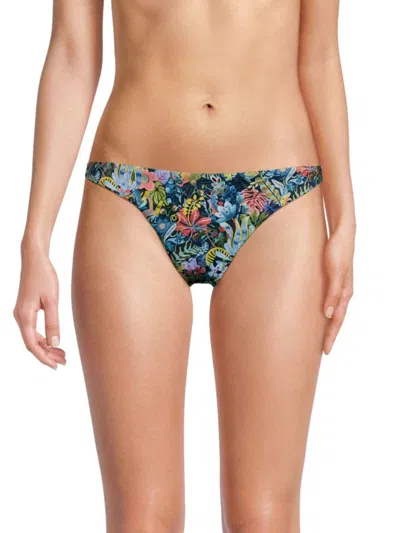 Onia Women's Ashley Floral Bikini Bottom In Blue Multi