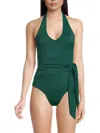 Onia Women's Elena One Piece Tie Waist Swimsuit In Jungle Green