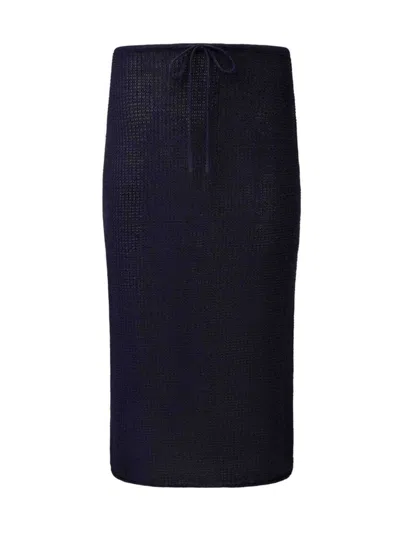 Onia Women's Knit Linen Coverup Skirt In Deep Navy