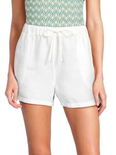 Onia Women's Linen Blend Drawstring Shorts In White