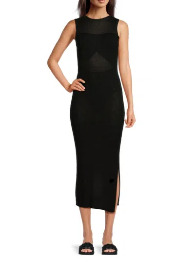 Onia Women's Linen Blend Midi Cover Up Dress In Black
