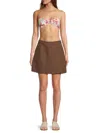 Onia Air Linen-blend Mini Wrap Skirt In Hickory