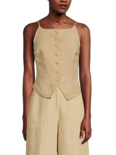 Onia Women's Linen-blend Top In Beige