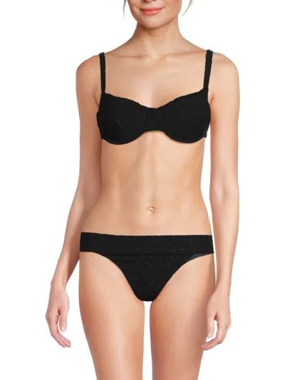 Onia Women's Marilyn Textured Bikini Top In Black