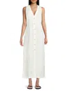 Onia Air Linen Button Down Maxi Dress Jute White In White