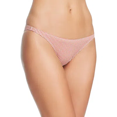 Onia Womens Check Print Hipster Swim Bottom Separates In Red
