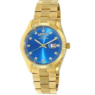 Oniss Men's Admiral Blue Dial Watch In Gold