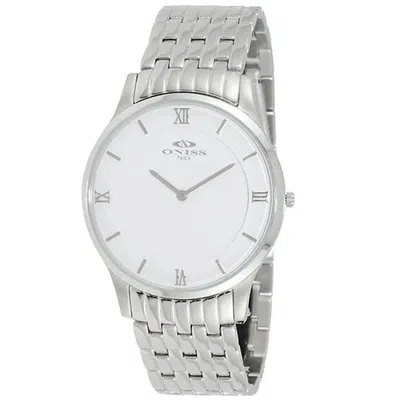 Oniss Men's Rustic White Dial Watch In Silver
