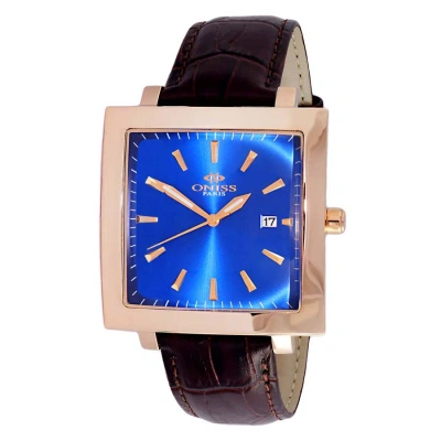 Oniss On4444 Blue Dial Men's Watch Onj4444-0rgbu In Blue / Brown / Gold Tone / Rose / Rose Gold Tone