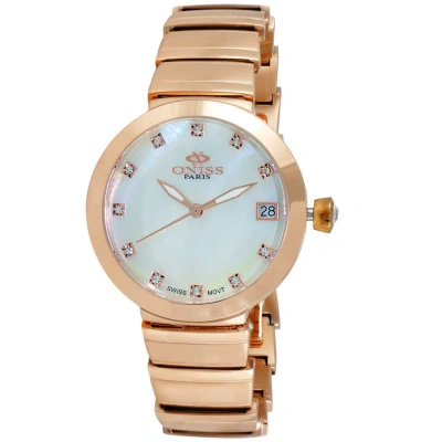 Oniss On5559ss Quartz White Dial Ladies Watch On5559ssrgwt In Gold