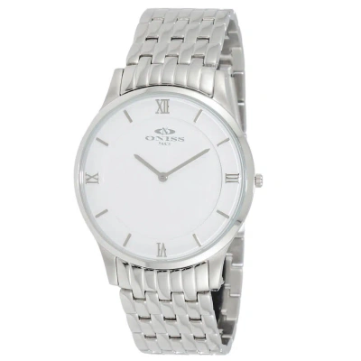 Oniss On5562ss Quartz White Dial Men's Watch On5562wt In Metallic