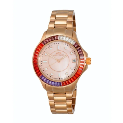 Oniss On7324 Rose Gold Tonedial Ladies Watch Onj7324-030sal-bnsc