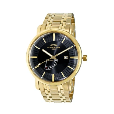 Oniss Sorrento Quartz Black Dial Men's Watch On2626-mgbk In Gold