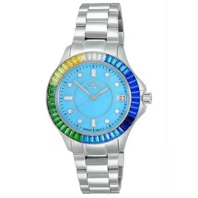 Oniss Women's Crown Blue Dial Watch In Silver