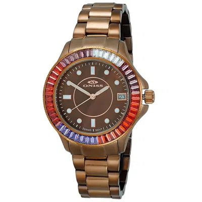 ONISS WOMEN'S CROWN II BROWN DIAL WATCH