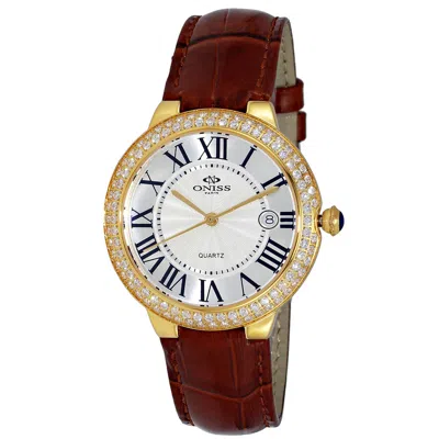 Oniss Women's Glam White Dial Watch In Gold