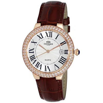 Oniss Women's Glam White Dial Watch In Gold