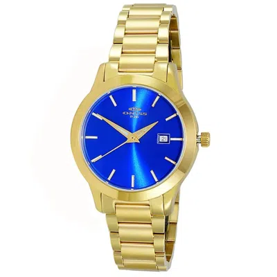 Oniss Women's Royal Blue Dial Watch In Gold