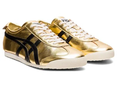 Pre-owned Onitsuka Tiger Authentic  Mexico 66 Gold Black Sneakers 1183b566 200 Ship Fedex In Pure Gold/black