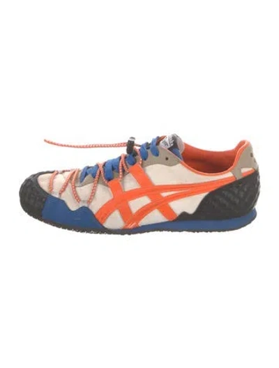 Pre-owned Onitsuka Tiger Canvas Colorblock Pattern Athletic Sneakers In Blue