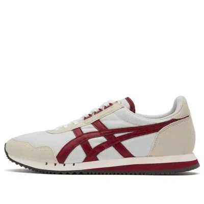 Onitsuka Tiger Dualio Shoes 'cream Burgundy' In White
