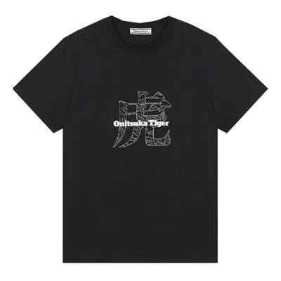 Onitsuka Tiger Graphic T-shirt 'black' In Blue