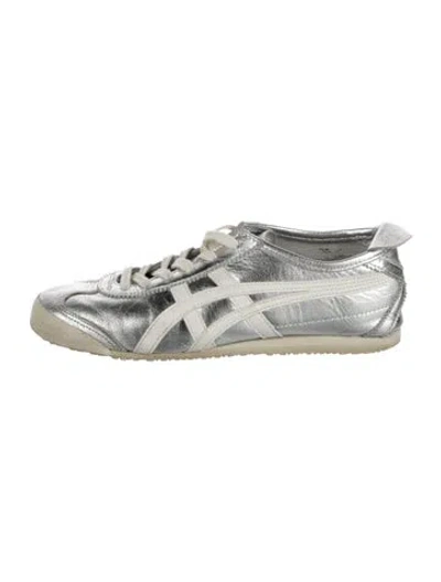 Pre-owned Onitsuka Tiger Leather Athletic Sneakers In Neutrals/silver