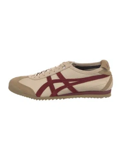 Pre-owned Onitsuka Tiger Leather Colorblock Pattern Sneakers In Neutral