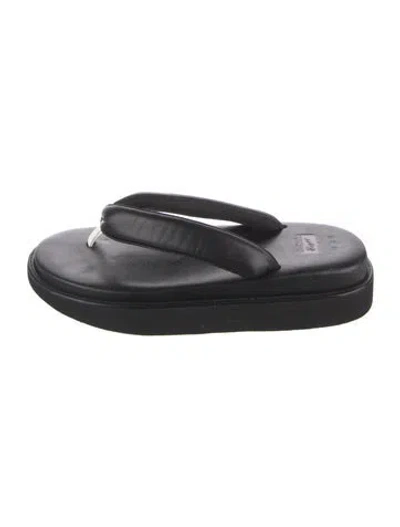 Pre-owned Onitsuka Tiger Leather Flip Flops In Black