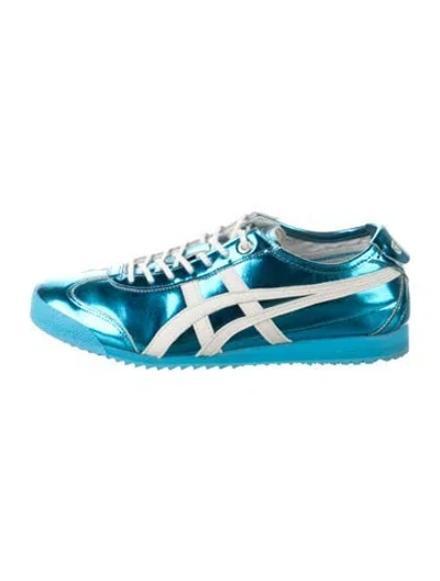 Pre-owned Onitsuka Tiger Leather Leather Trim Embellishment Athletic Sneakers In Blue