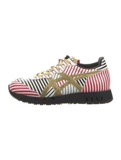 Pre-owned Onitsuka Tiger Leather Striped Athletic Sneakers In White