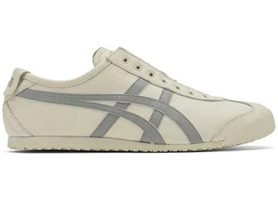 Pre-owned Onitsuka Tiger Men's  Mexico 66 Slipon Cream Sneakers In White/grey In Gray