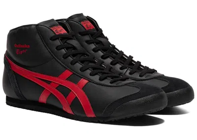 Pre-owned Onitsuka Tiger Men's  Mexico Mid Runner Sneakers In Black/classic Red In Multi